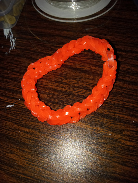 Orange Glow In The Dark Rubber Band Bracelet