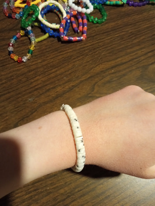 Black And White Clay Bracelet