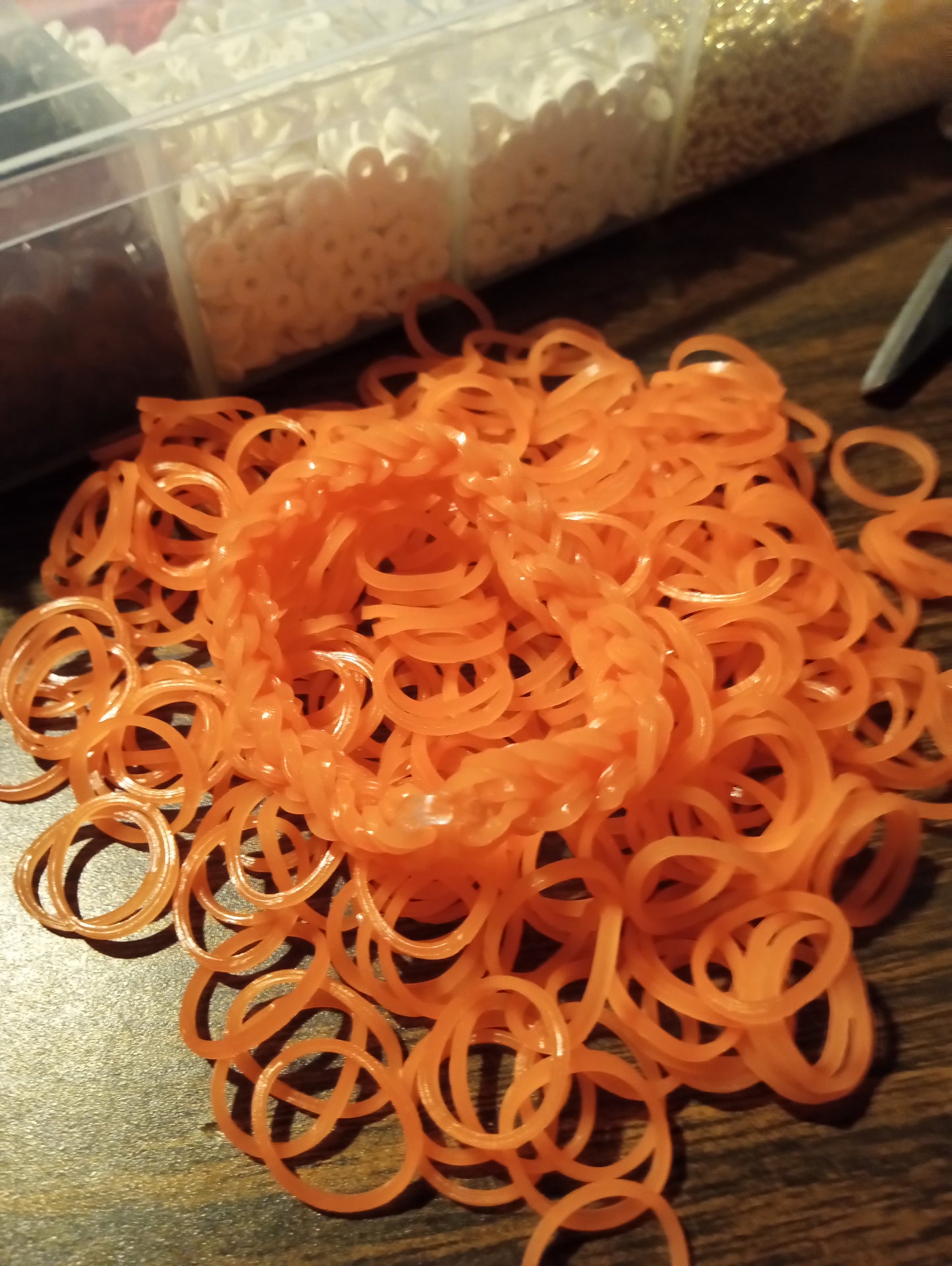 Orange Glow In The Dark Rubber Band Bracelet