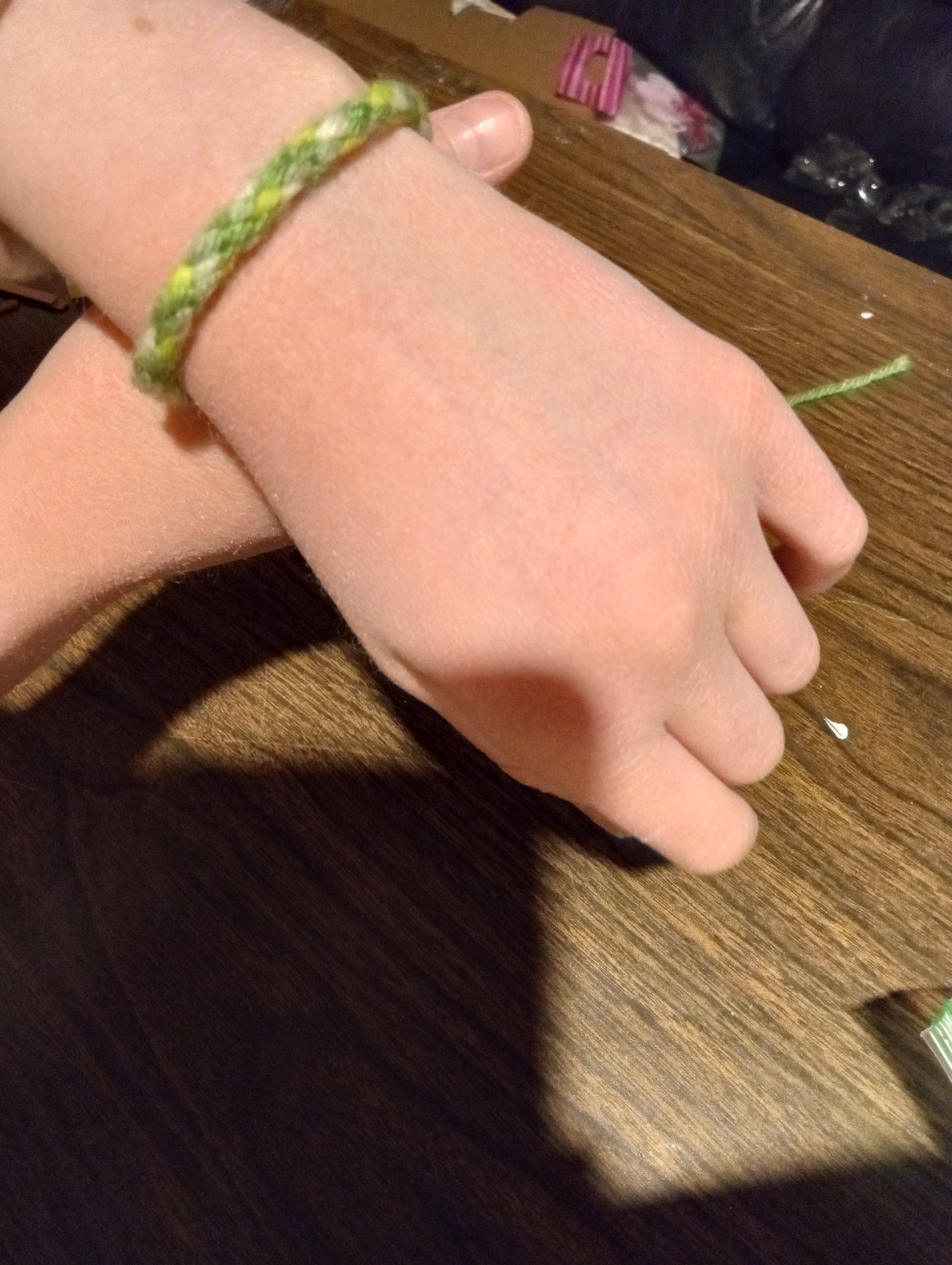 Green Yarn Bracelet