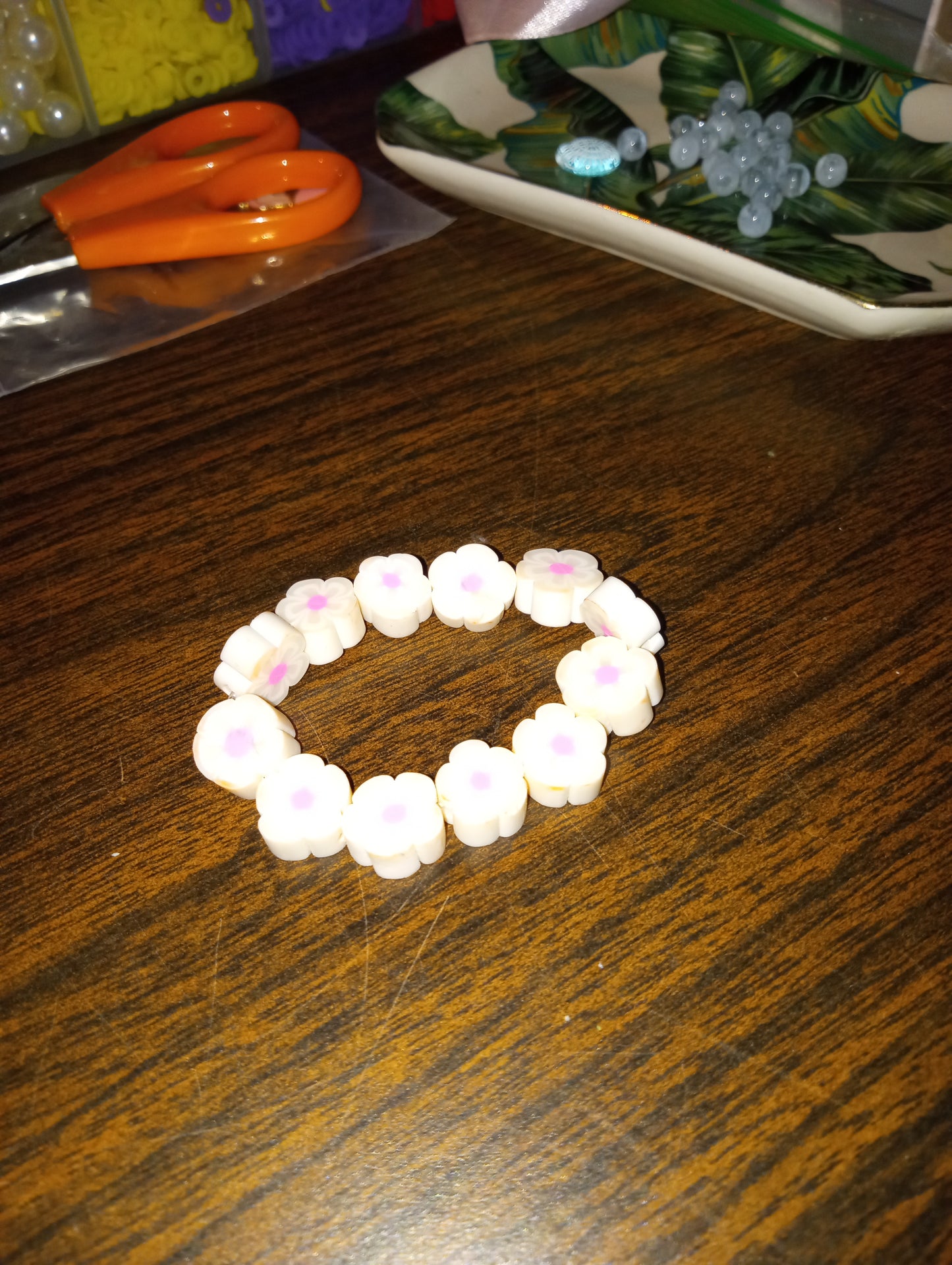 White Flower Bracelet